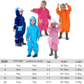 oem customization high quality 100% waterproof kids outdoor pu rainwear cartoon animal children rain coat